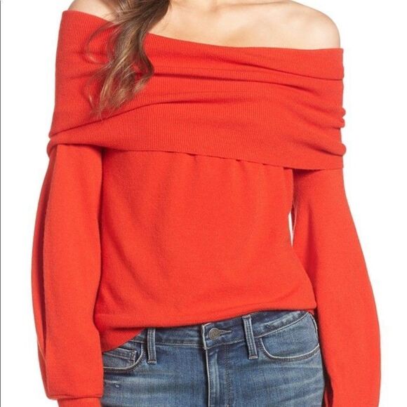 NEW Treasure & Bond SomethingNavy Off the Shoulder Sweater Size M - Picture 1 of 7